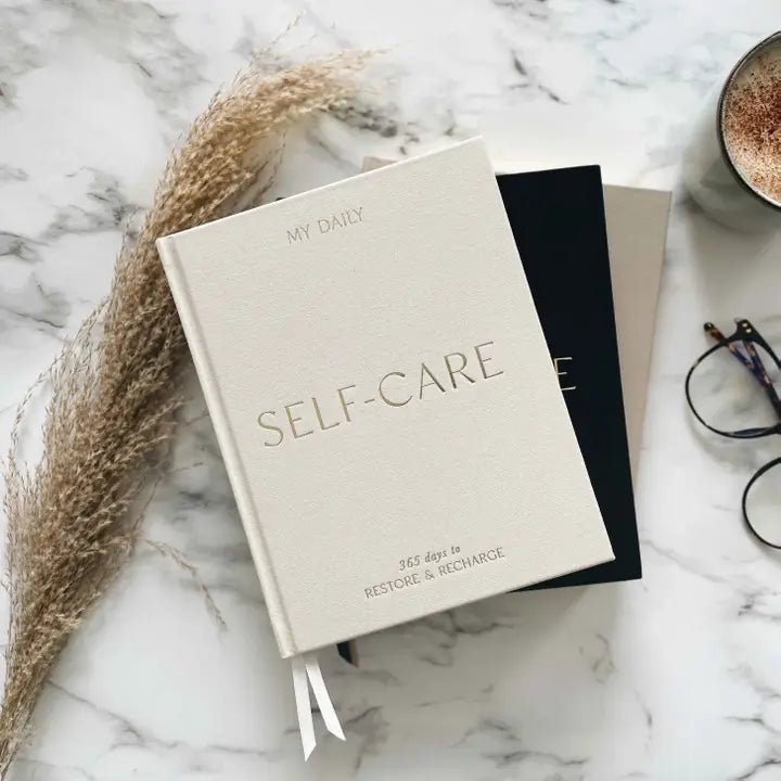 Blush And Gold My Daily Self - Care Reflection and Gratitude Journal (Almond).