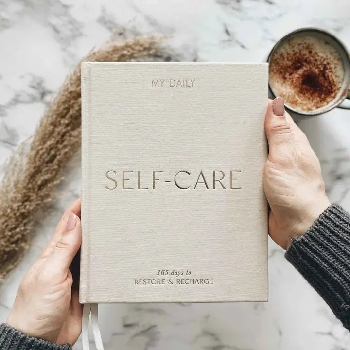 Blush And Gold My Daily Self - Care Reflection and Gratitude Journal (Almond).