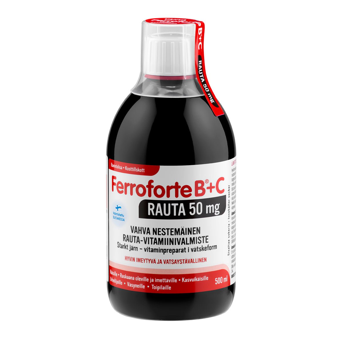 Hankintatukku Ferroforte B® + C 50 mg nestemäinen rautavalmiste, 500 ml.