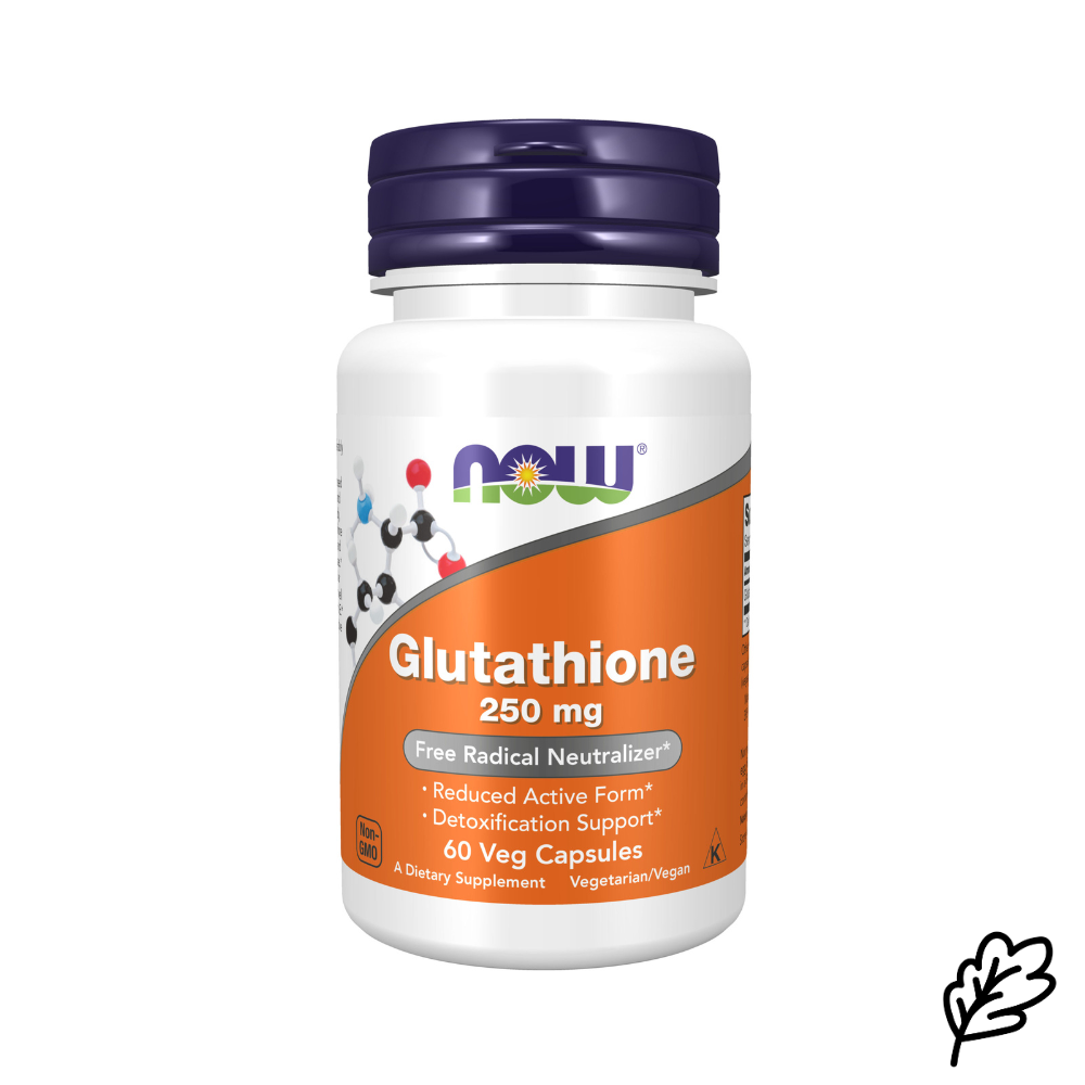 NOW Foods Glutathione 250 mg englanninkielinen purkin kuva.