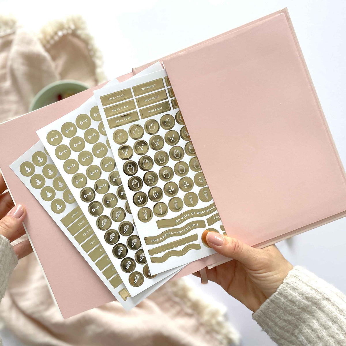 Blush And Gold My Daily Fitness planner - Workout and Meal Planner (Blossom).