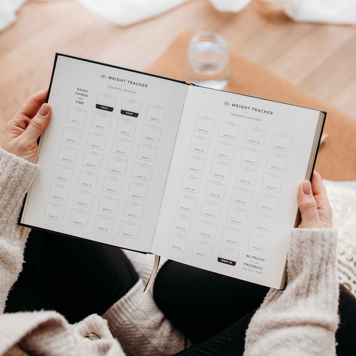 Blush And Gold My Daily Fitness Planner - Workout and Meal Planner (Curve).