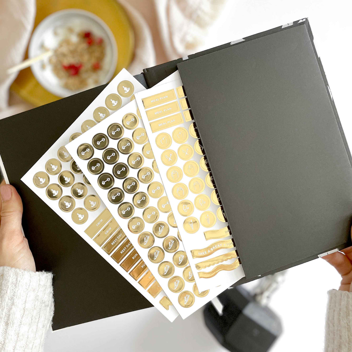 Blush And Gold My Daily Fitness planner - Workout and Meal Planner (Noir).