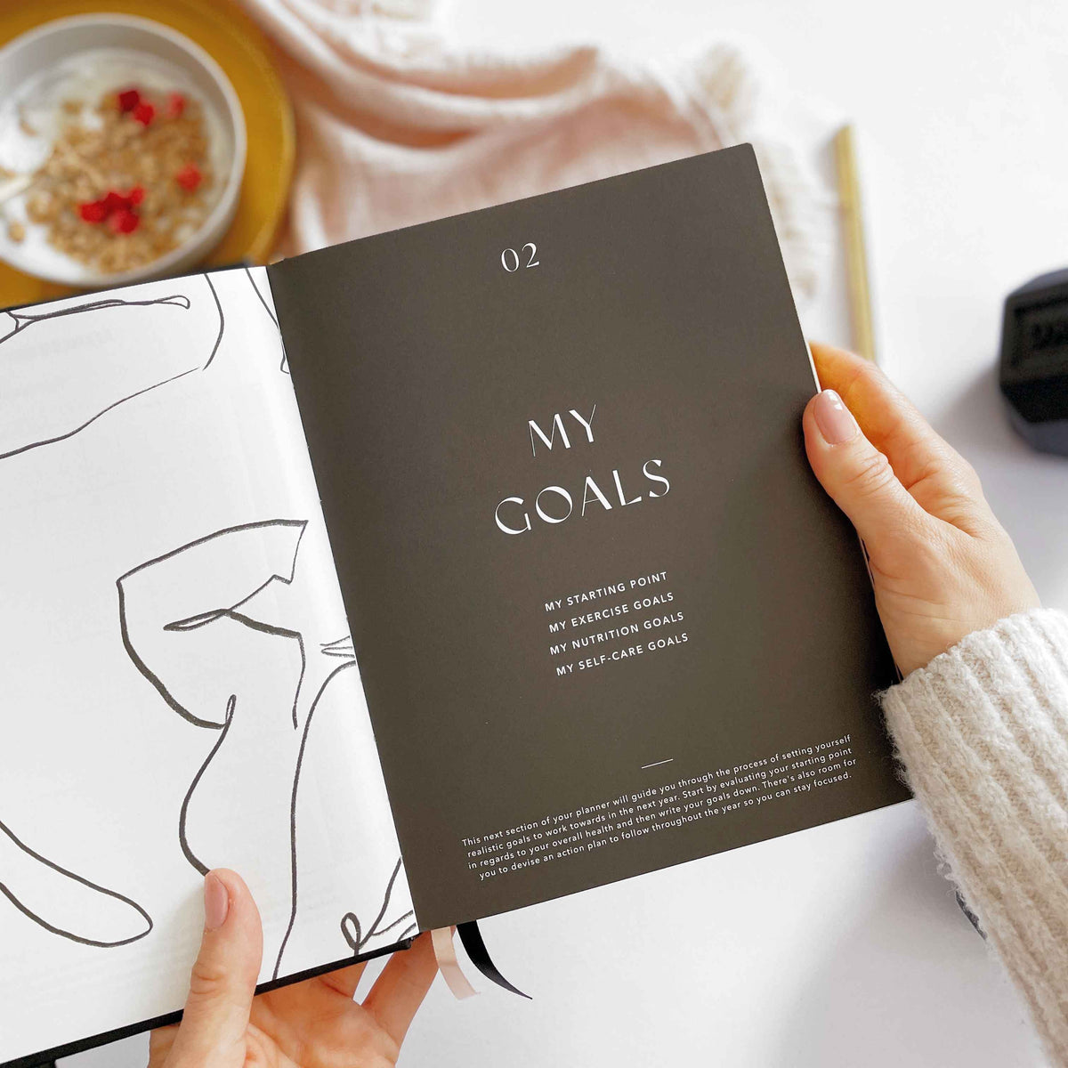 Blush And Gold My Daily Fitness planner - Workout and Meal Planner (Noir).