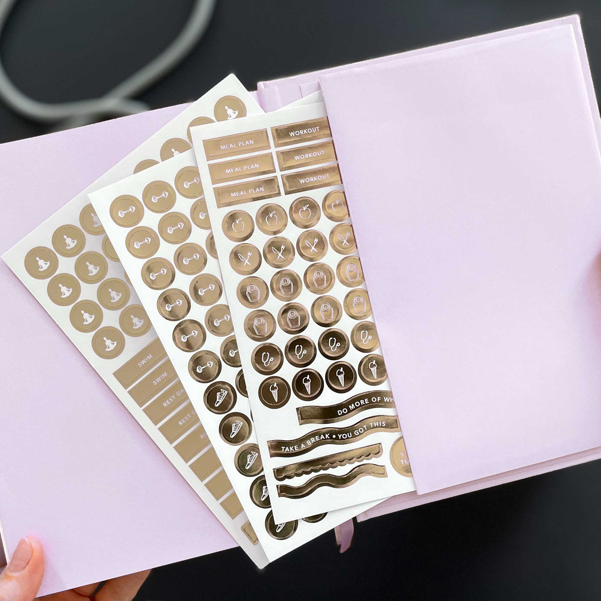 Blush And Gold My Daily Fitness planner - Workout and Meal Planner (Violet).