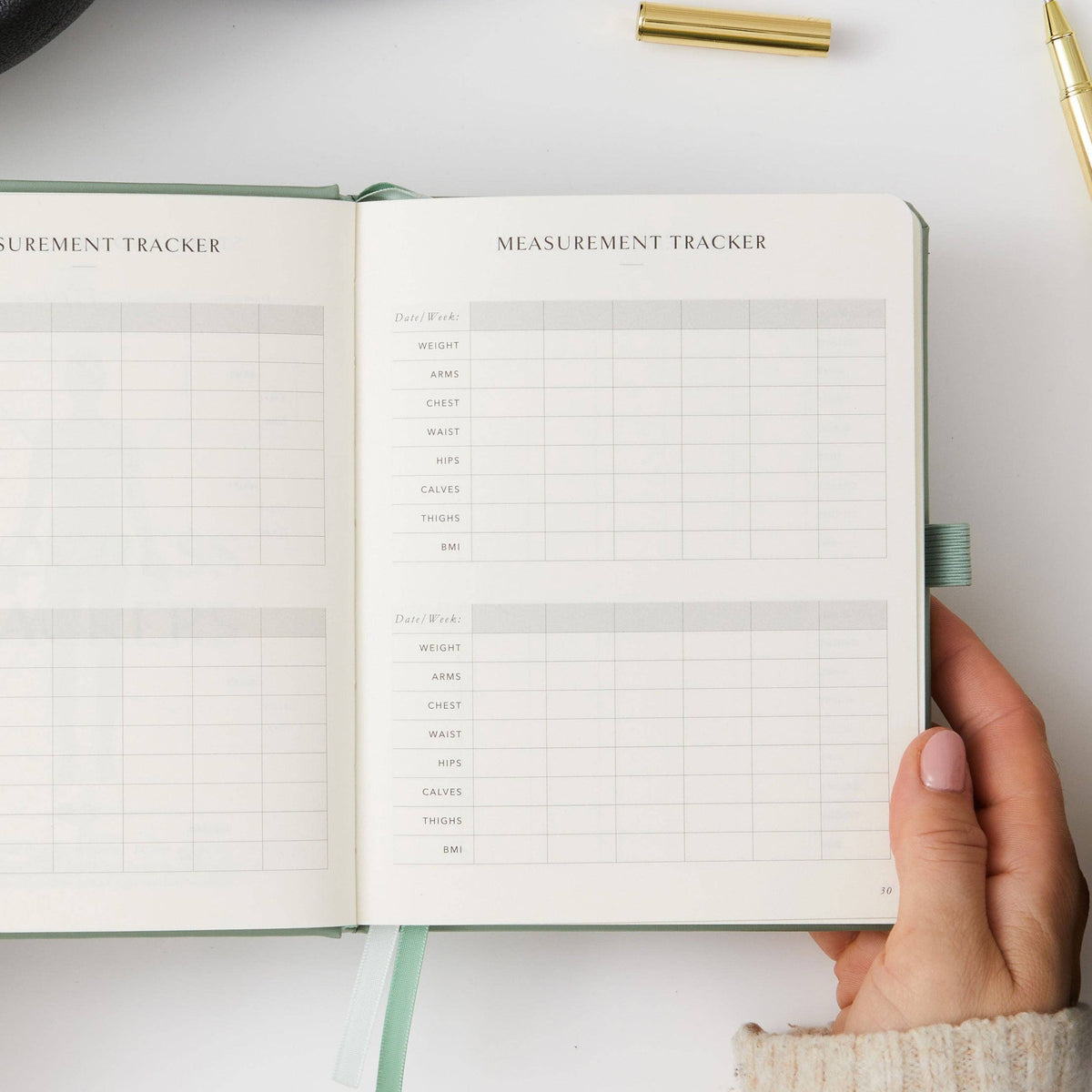 Blush And Gold My Daily Gym Planner - 150 Workouts (Green).