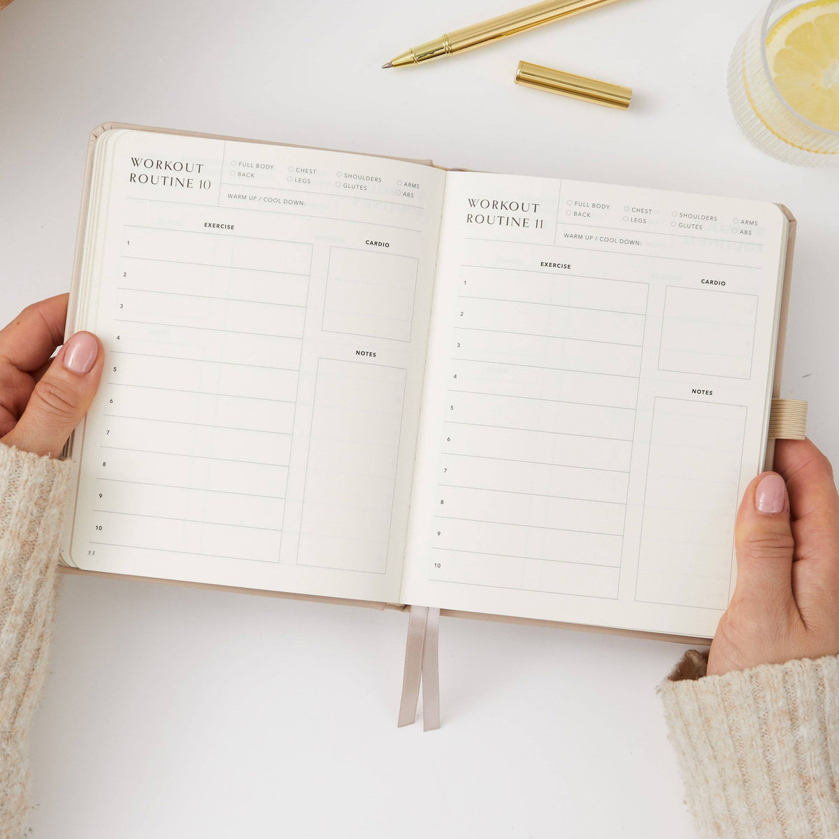 Blush And Gold My Daily Gym Planner - 150 Workouts (Sand).