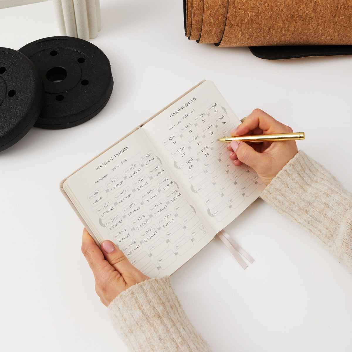 Blush And Gold My Daily Gym Planner - 150 Workouts (Sand).