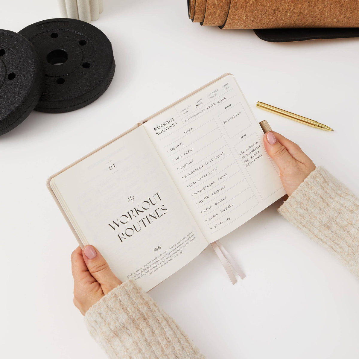 Blush And Gold My Daily Gym Planner - 150 Workouts (Sand).