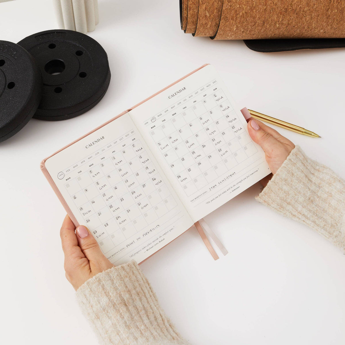 Blush And Gold My Daily Gym Planner - 150 Workouts (Sunset).