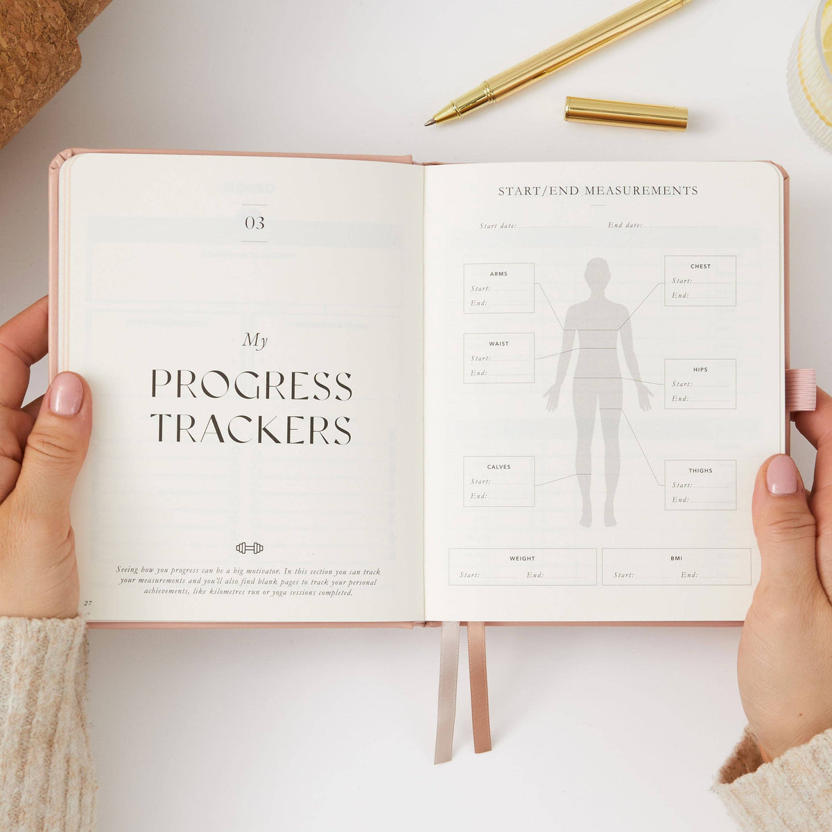 Blush And Gold My Daily Gym Planner - 150 Workouts (Sunset).