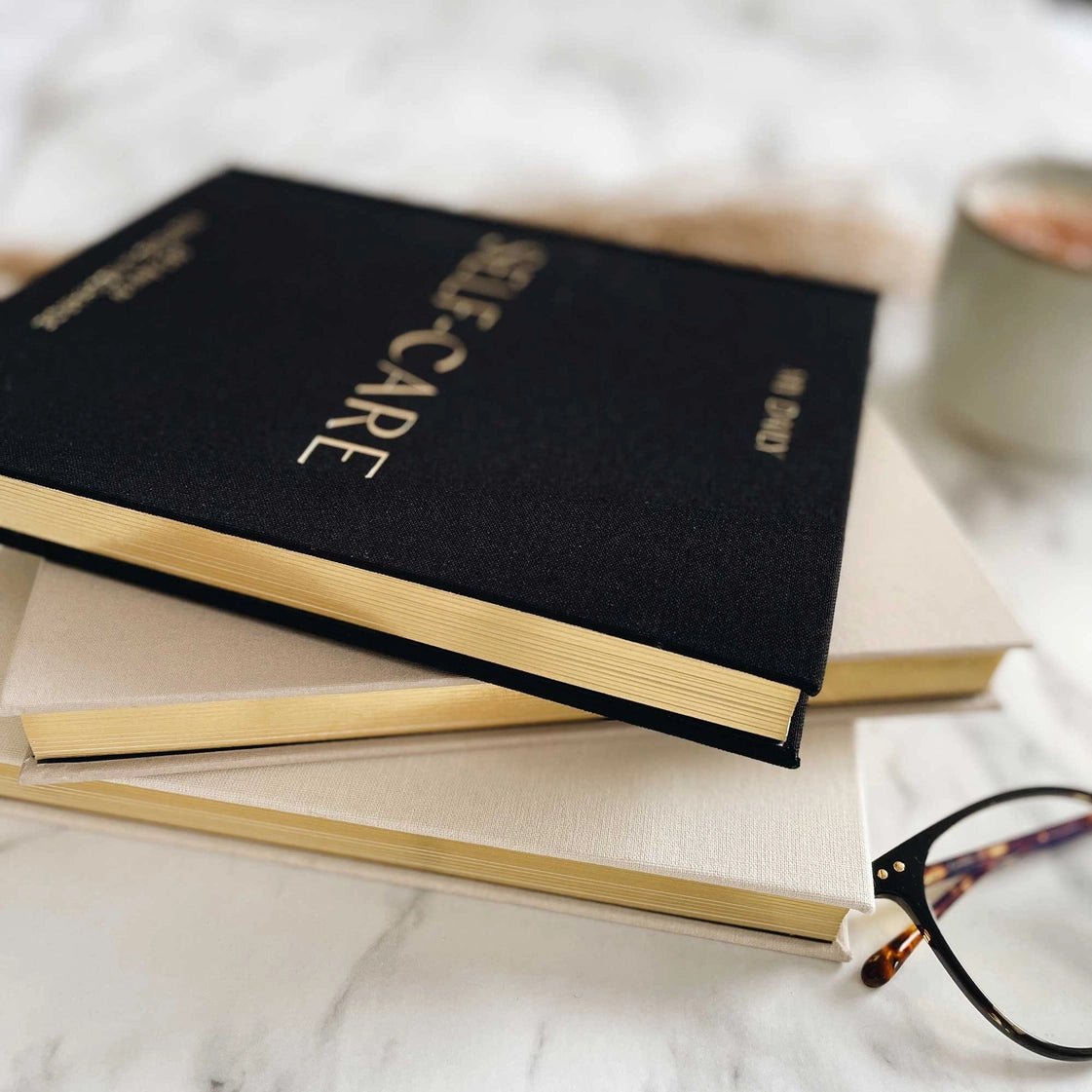 Blush And Gold My Daily Self - Care Gratitude and Reflection Journal (Black).