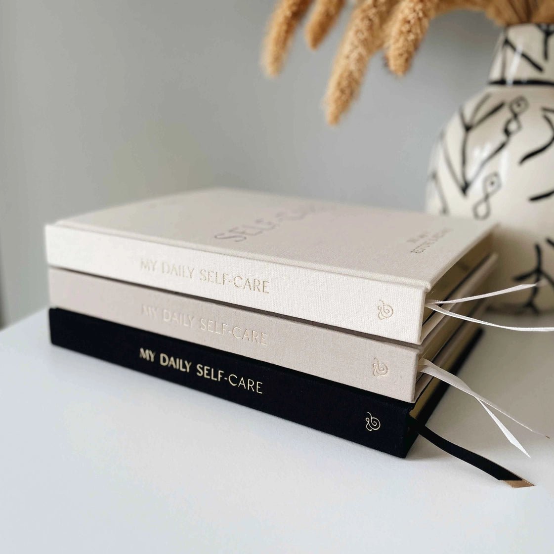 Blush And Gold My Daily Self - Care Intentions and Gratitude Journal (Pebble).