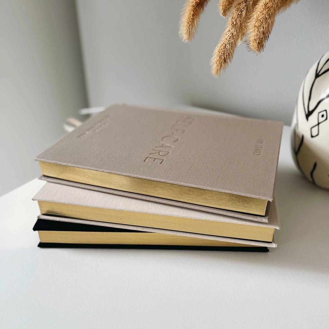 Blush And Gold My Daily Self - Care Intentions and Gratitude Journal (Pebble).