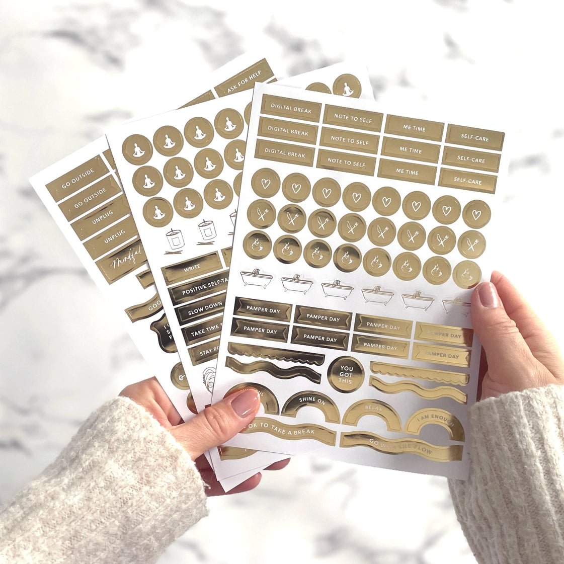 Blush And Gold My Daily Self - Care Reflection and Gratitude Journal (Almond).