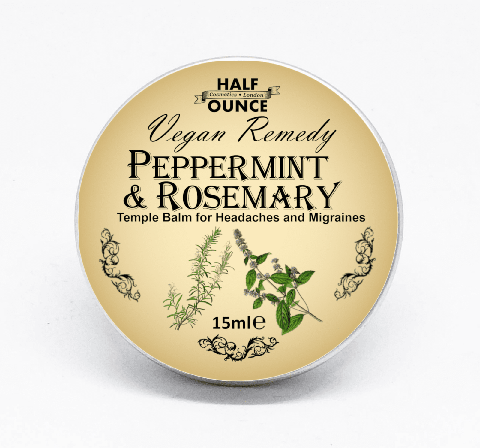 Half Ounce Cosmetics Peppermint & Rosemary Balm – raikas ja viilentävä yrttivoide, 15 ml.