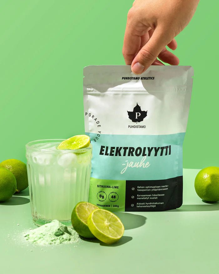 Puhdistamo Puhdistamo Elektrolyyttijauhe - Sitruuna - Lime, 240g.