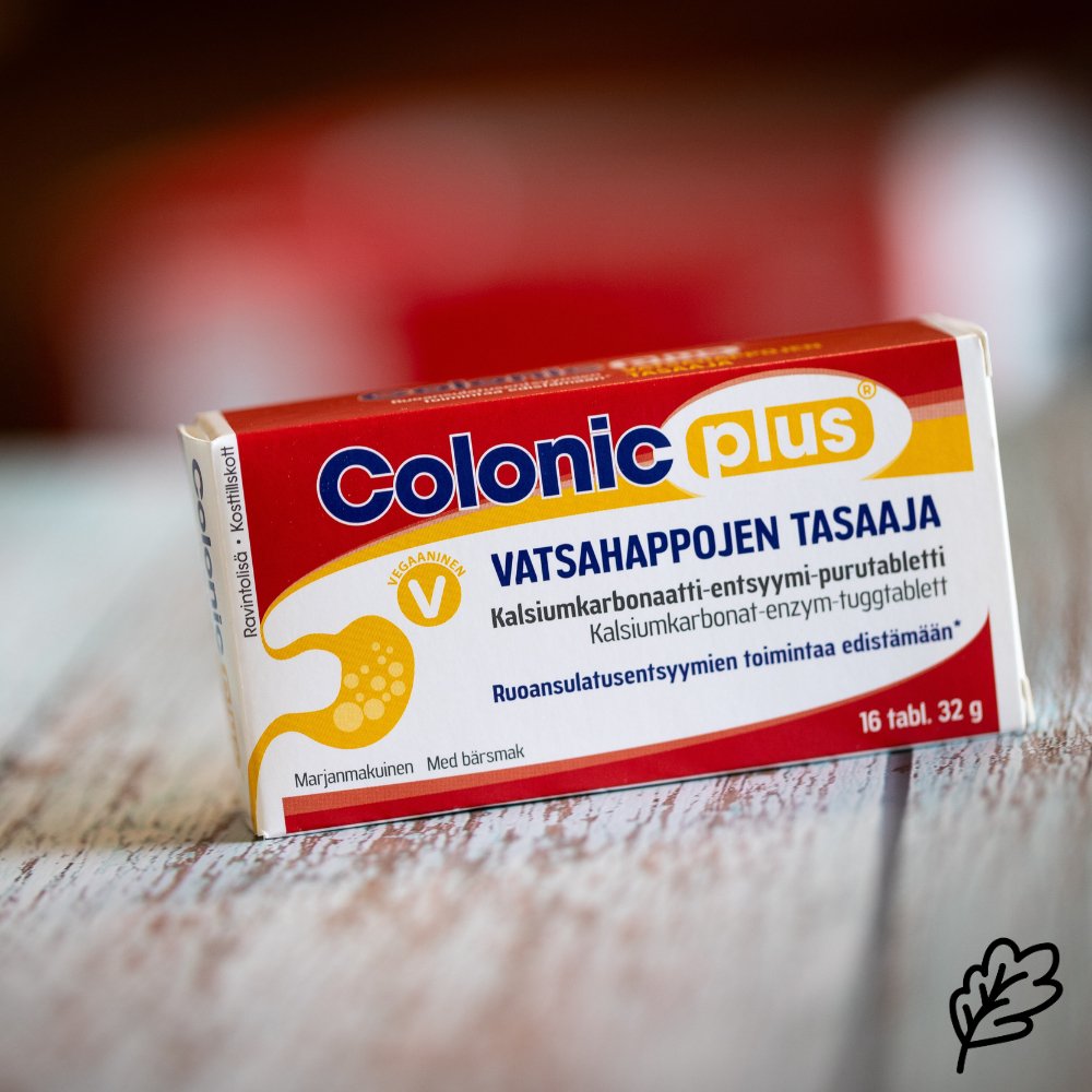 Hankintatukku Colonic plus® Vatsahappojen tasaaja, 16 purutablettia.