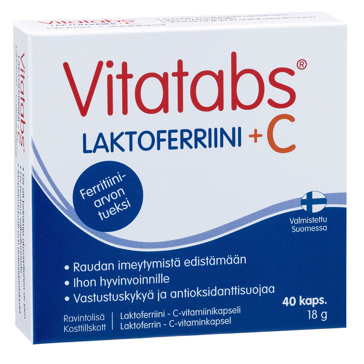 Hankintatukku Vitatabs® Laktoferriini + C, 40 kaps.
