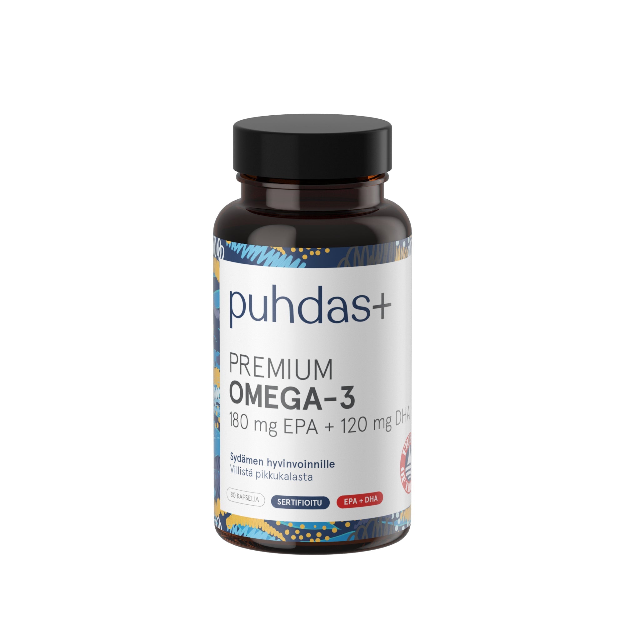 Puhdas+ Puhdas+ Premium Omega-3, 80 kaps.